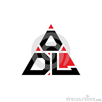 ODL triangle letter logo design with triangle shape. ODL triangle logo design monogram. ODL triangle vector logo template with red Vector Illustration