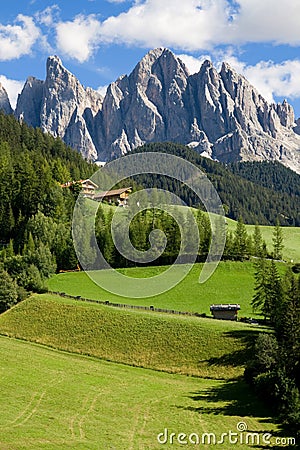 Odle-Geisler Dolomites massif Stock Photo