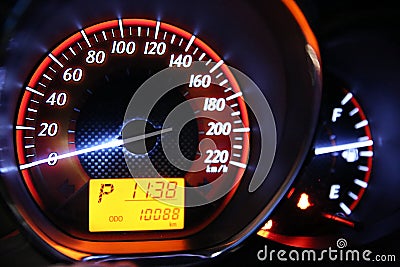 Odometer Speed in my car Stock Photo