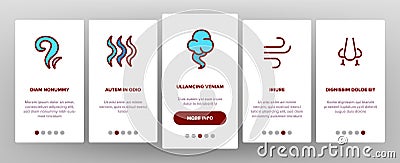 Odor, Smoke, Smell Vector Onboarding Vector Illustration