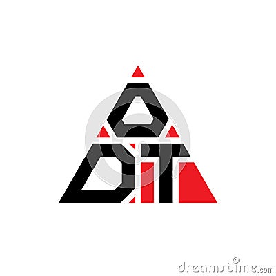 ODT triangle letter logo design with triangle shape. ODT triangle logo design monogram. ODT triangle vector logo template with red Vector Illustration