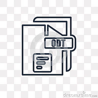 Odt vector icon isolated on transparent background, linear Odt t Vector Illustration