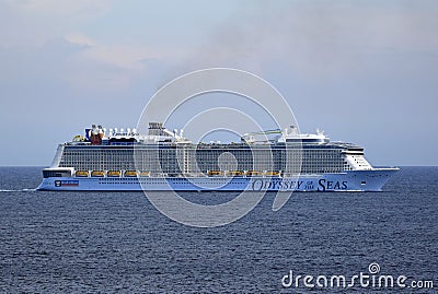 Odyssey of the Seas cruising in the Caribbean Editorial Stock Photo