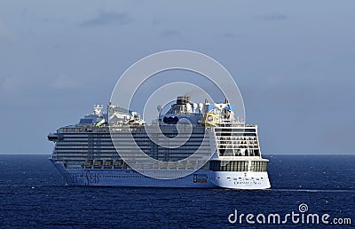 Odyssey of the Seas cruising in the Caribbean Editorial Stock Photo