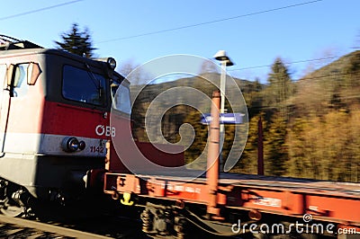 locomotive or engine, rail transport vehicle for train Editorial Stock Photo