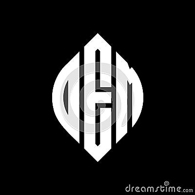 OEM circle letter logo design with circle and ellipse shape. OEM ellipse letters with typographic style. The three initials form a Vector Illustration