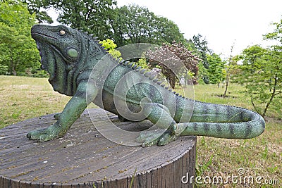 Oertijdmuseum-Boxtel-12-06-2022: Iguana at outside museum, The Netherlands Editorial Stock Photo