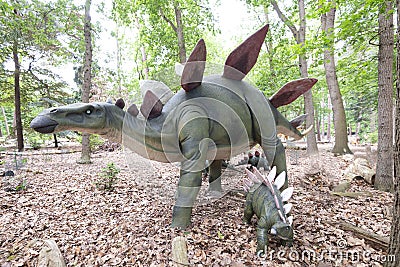 Oertijdmuseum-Boxtel-12-06-2022: Stegosaurus Dinosaur in a green natural environment. Editorial Stock Photo