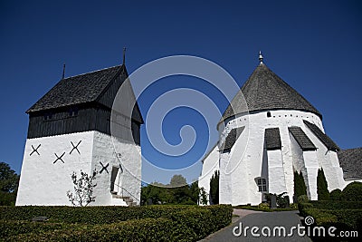 Oesterlars Round Church. Bornholm. Denmark. Stock Photo