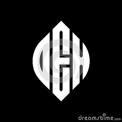 OEX circle letter logo design with circle and ellipse shape. OEX ellipse letters with typographic style. The three initials form a Vector Illustration