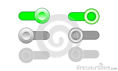 On Off Enable Disable toggle switch icons. Vector Illustration