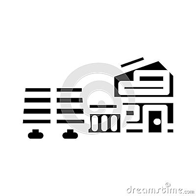 off grid solar panel glyph icon vector illustration Vector Illustration