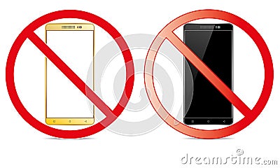 Off Mobile Sign Switch Off Phone Icon No Phone Allowed Mobile Warning Symbol Vector Illustration