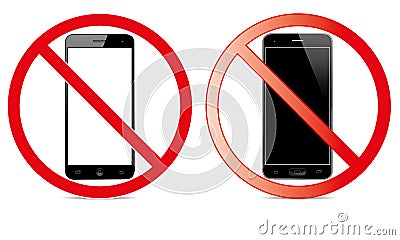 Off Mobile Sign Switch Off Phone Icon No Phone Allowed Mobile Warning Symbol Vector Illustration