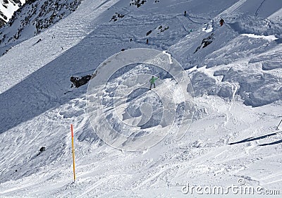Off-Piste Skiing in Verbier Stock Photo