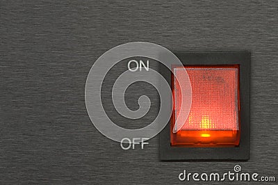 On-off red switch button Stock Photo