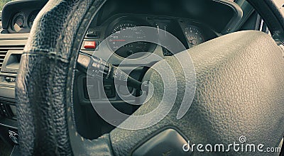 Off-road auto interior - dashboard - inner workings of a car Stock Photo