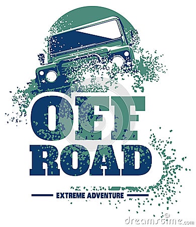 Off-road car logo, safari suv, expedition offroader. Vector Illustration