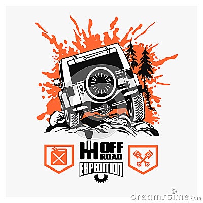 Off Road CAR - Pick-up Truck 4x4 SUV Vector Illustration