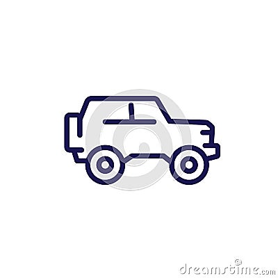 off-road car, 4wd truck line icon, vector Vector Illustration