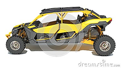 Off Road Dune Buggy 3D rendering on white background Stock Photo