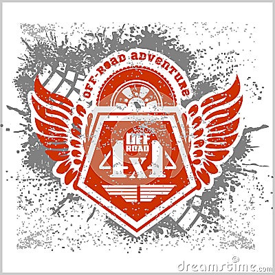 Off-road - grunge emblem and design elements Vector Illustration