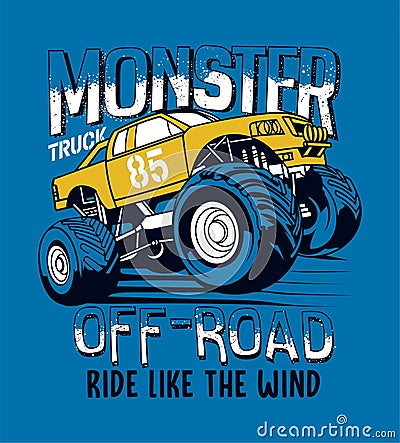 off road monster truck very deep Vector Illustration