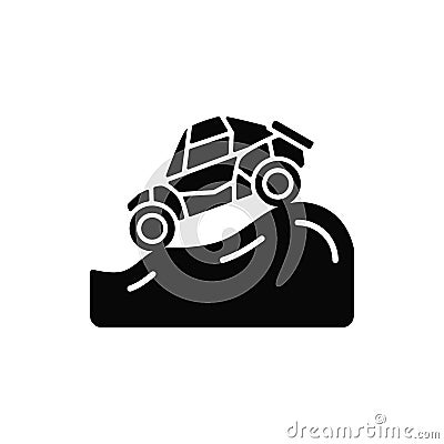 Off road racing black glyph icon Vector Illustration