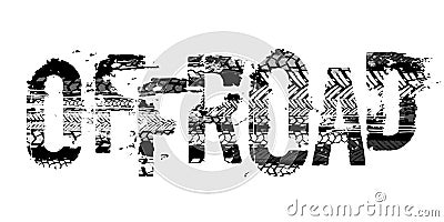 Off-Road Tire Lettering Vector Illustration