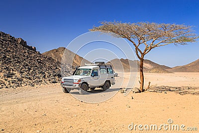 Off road trip to african desert Stock Photo