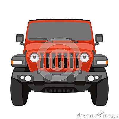 Off-road vehicle jeep vector illustration front Vector Illustration