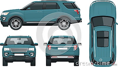 Off-road write car Modern VIP transport. Vector Illustration