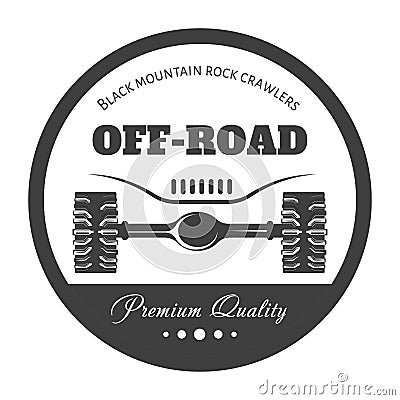 Off-road 4x4 extreme car club logo template. Vector symbol Vector Illustration