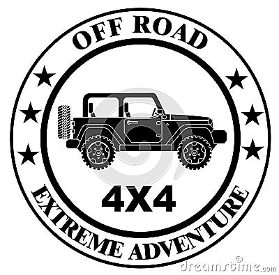 Off-roading suv adventure and car event design elements Vector Illustration