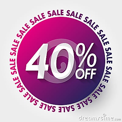 40% OFF Sale price tag banner, business concept background Stock Photo