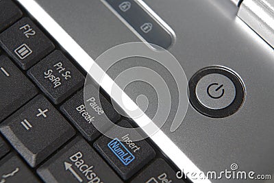 On off switch on a computer Stock Photo