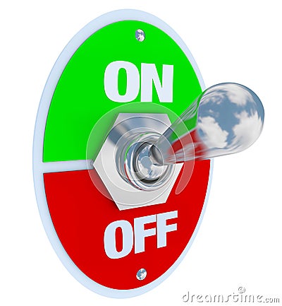 On and Off - Toggle Switch Stock Photo