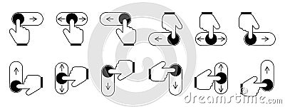 On Off Toggle Switch Slider Button Set - Different Vector Illustrations Isolated On White Background Vector Illustration