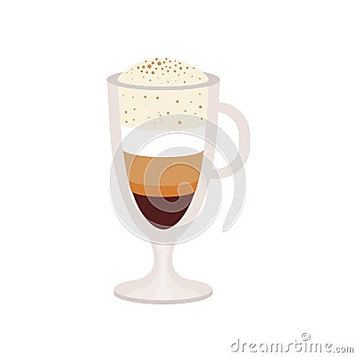 offee caramel macchiato in a glass cup vector Illustration Vector Illustration