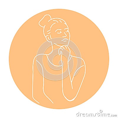 Offended girl color line illustration Vector Illustration