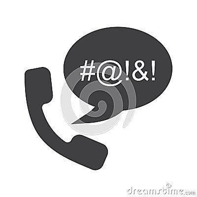 Offensive phone talk glyph icon Vector Illustration