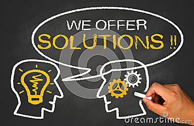 We offer solutions Stock Photo