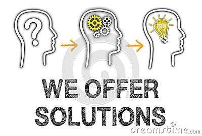 We offer solutions Stock Photo