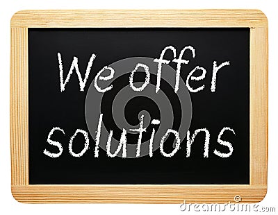 We offer solutions sign Stock Photo