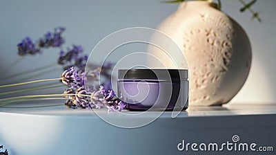 Calming Lavender Night Balm Stock Photo