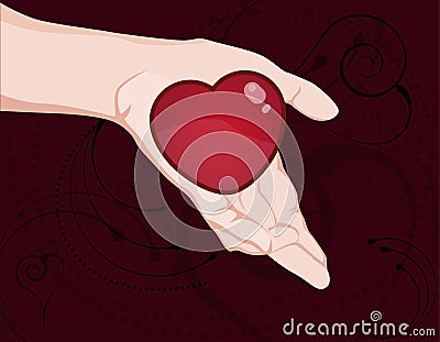 Offering heart Vector Illustration