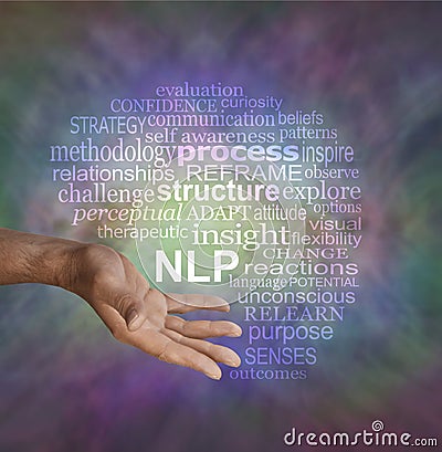 Offering Neuro Linguistic Programming NLP word cloud Stock Photo