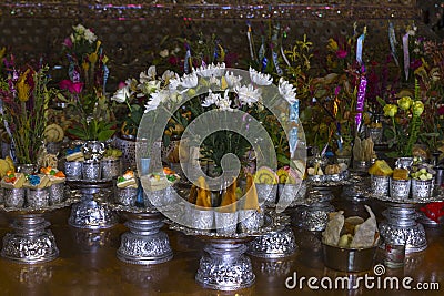 Offerings to the Buddha Stock Photo