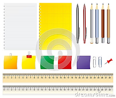 Office Accessories Vector Illustration