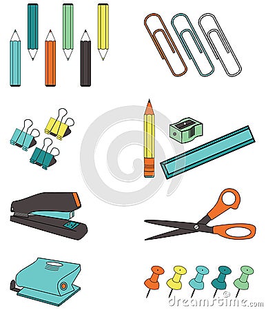 Office Accessories Vector Illustration